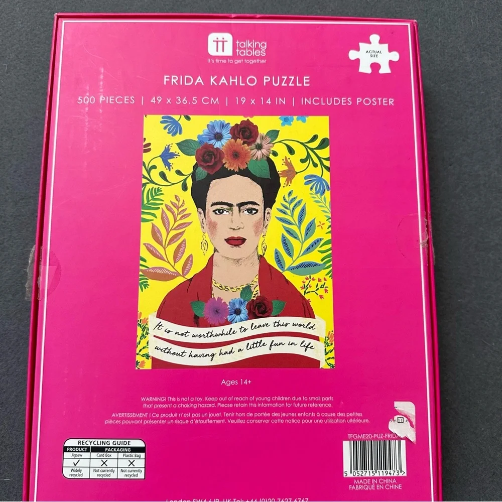 FRIDA KAHLO 500 piece colorful jigsaw puzzle